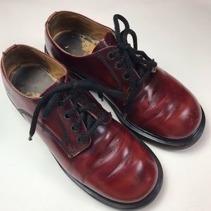 Vintage 1990 Dr Martens Red Oxford Shoes Docs